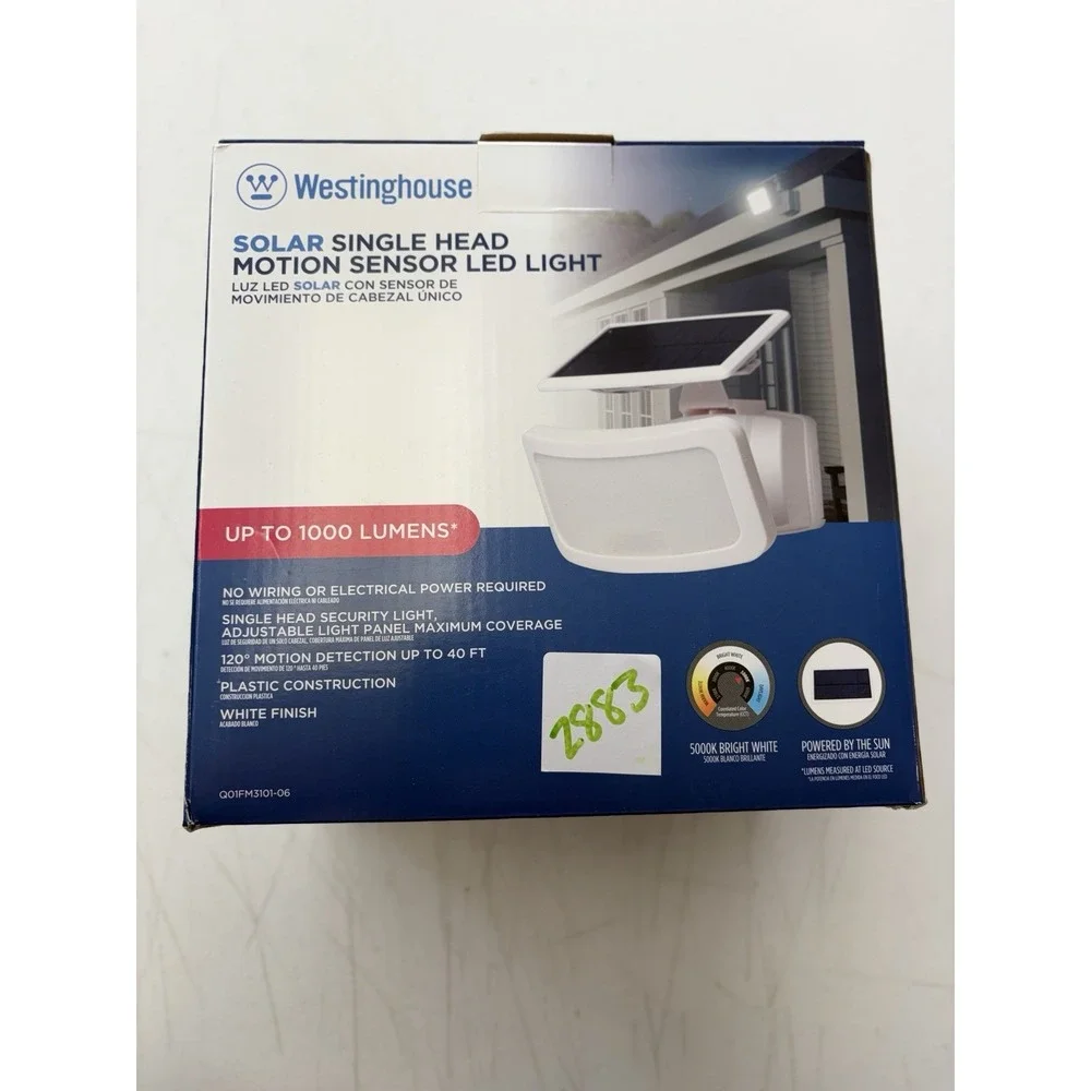 Westinghouse 2000LM Solar Triple Head LED Security Motion Light New.